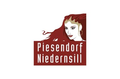 Logo Piesendorf Niedernsill mit stilisierter rothaariger Frauenfigur über den beiden Ortsnamen. | © TVB Piesendorf Niedernsill