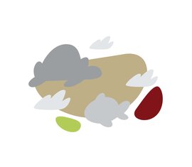 Illustration mit mehreren Wolken in Tierformen für das Spiel „Wolkenflug“ am Weg Spielend Wandern. | © Österreichs Wanderdörfer