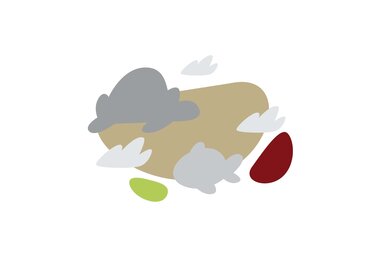 Illustration of several animal-shaped clouds for the “Cloud Flight” game on the Spielend Wandern trail. | © Österreichs Wanderdörfer